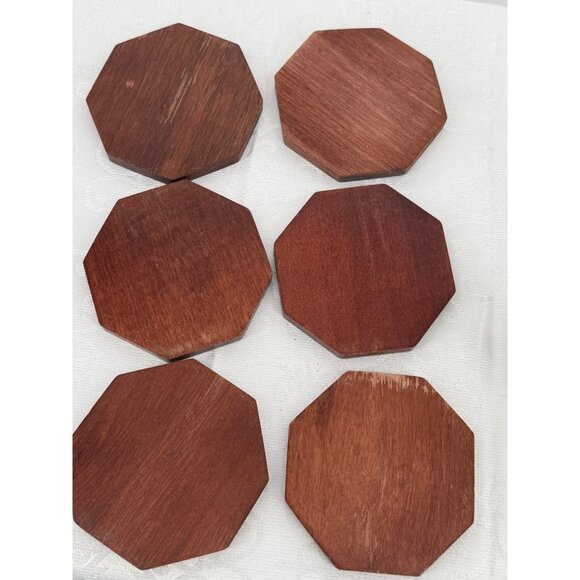 Vintage Pineapple-Themed Brass & Wood Coaster Set With Holder (Candle not includ - Picture 4 of 5